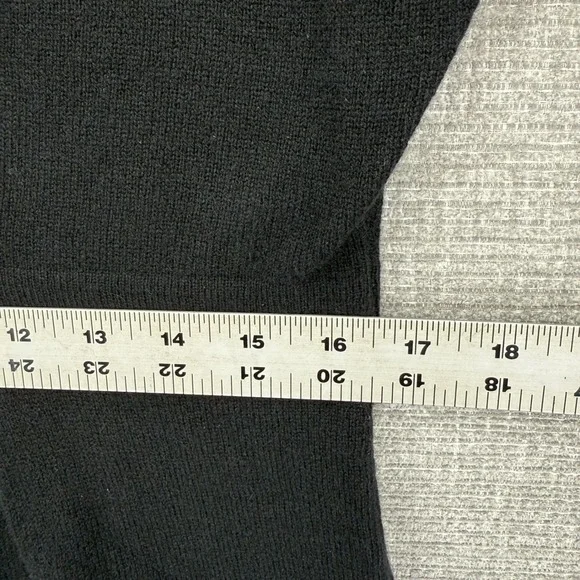 ElsMorr Women Top Sz L Black‎ Beaded Leopard Trim V Neck Long Sleeve Tunic Glam - Picture 8 of 12